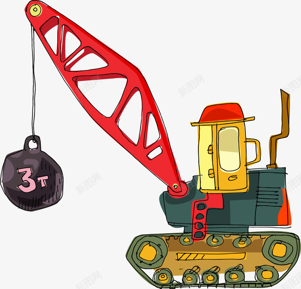 起重车矢量图ai免抠素材_88icon https://88icon.com 卡通车 工程车 挖掘车 机动车 矢量车 起重车 铲车 矢量图