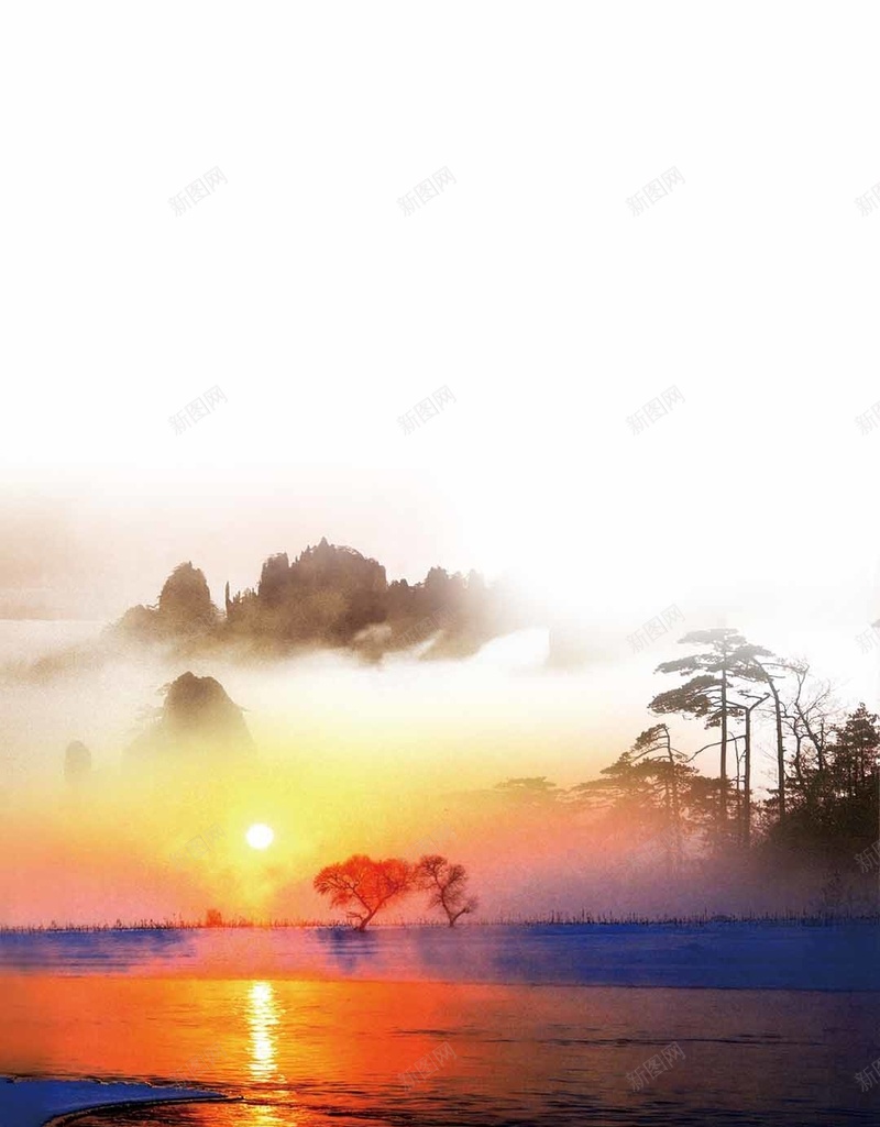 中国风海上日出商业H5背景jpg设计背景_88icon https://88icon.com 中国风 海上 商业 日出背景素材 H5背景