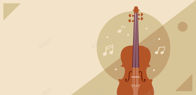 卡通扁平小提琴音乐节海报背景矢量图背景
