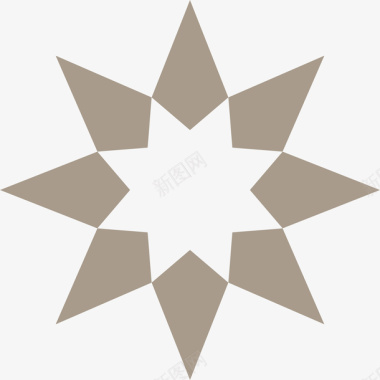 透明镂空八角星图标图标