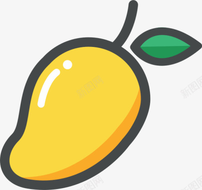 芒果卡通黄色图标图标