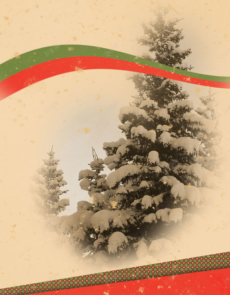 怀旧圣诞节海报psd设计背景_88icon https://88icon.com 海报素材背景 圣诞树 质感 雪人 雪花 纹理