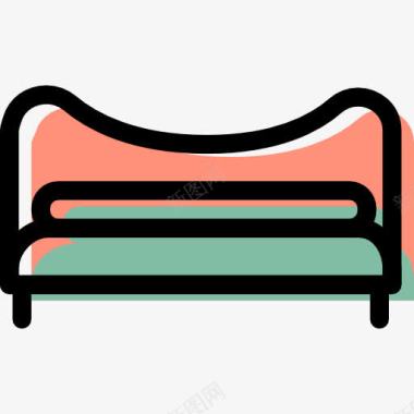 舒适的床上睡觉床图标图标