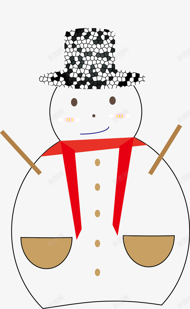 雪人方格可爱白色png免抠素材_88icon https://88icon.com 卡通 可爱 白色 雪人