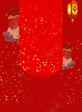 花灯红色鸡年新年节日背景背景