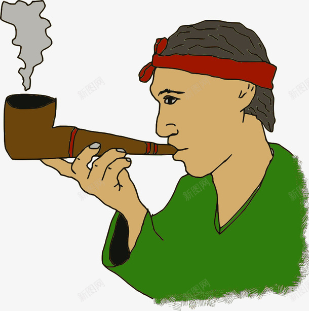 抽烟男人png免抠素材_88icon https://88icon.com 叼烟 叼烟袋 叼着烟袋 手绘抽烟男人 抽烟 抽烟男人