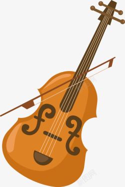 小提琴乐器手绘图案素材