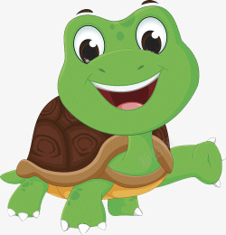 跑步的乌龟绿色招手小乌龟高清图片