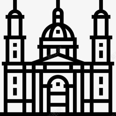 立体地标建筑圣史蒂芬大教堂图标图标