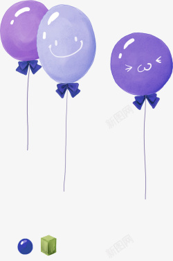 紫色卡通气球装饰图案素材