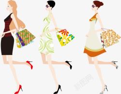 时尚女郎购物女人包包女人素材