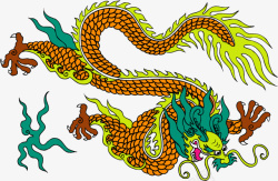 中国神话中的五彩神龙素材