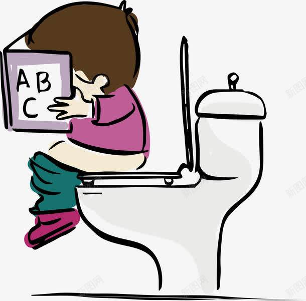 爱学习的孩子png免抠素材_88icon https://88icon.com 人物 学习 孩子 男孩 马桶