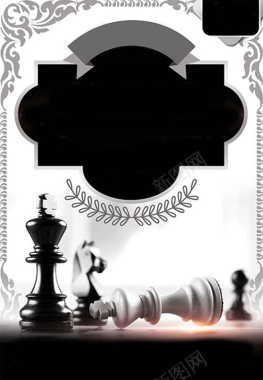 黑白国际象棋广告海报背景背景