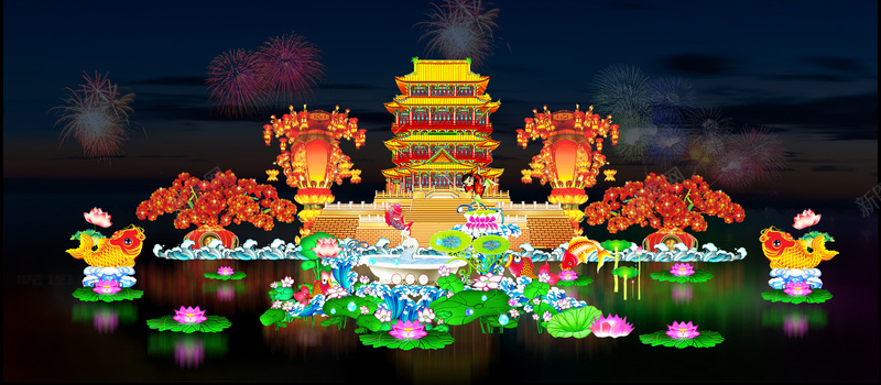 传统春节元素PSD图片jpg设计背景_88icon https://88icon.com 传统文化图片 古代建筑 红灯笼 传统春节元素 海报banner 古典文化图片 饼坊 春节 过年 中国风