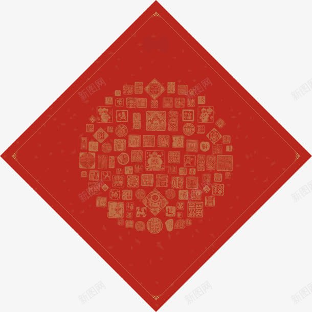 红色方形中国风标签png免抠素材_88icon https://88icon.com 中国风 方形 标签 红色