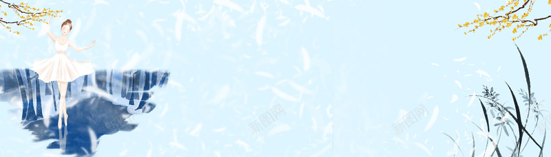 中国传统节日二十四节气之小寒banner背景