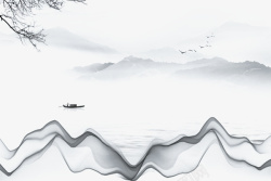中国山水海报元素素材