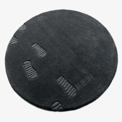 黑色圆形脚印地毯素材