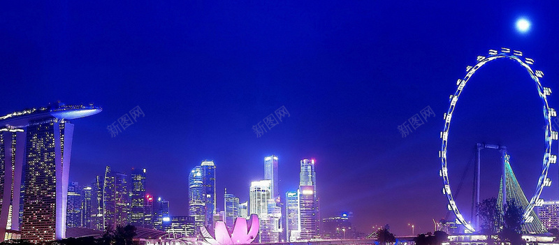 天猫淘宝banner背景jpg设计背景_88icon https://88icon.com 摩天轮 蓝色 浪漫 城市 夜景 海报banner