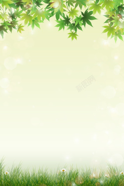 春天通用背景文艺清新唯美朦胧春天树叶绿色通用背景高清图片