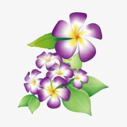 紫色花纹花叶图案素材