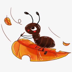 蚂蚁设计可爱卡通立秋蚂蚁高清图片