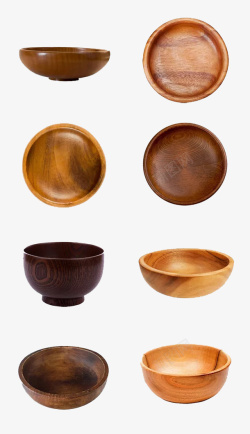 木碗棕色容器的木制碗素材