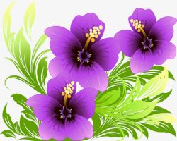 紫色手绘花卉背景素材