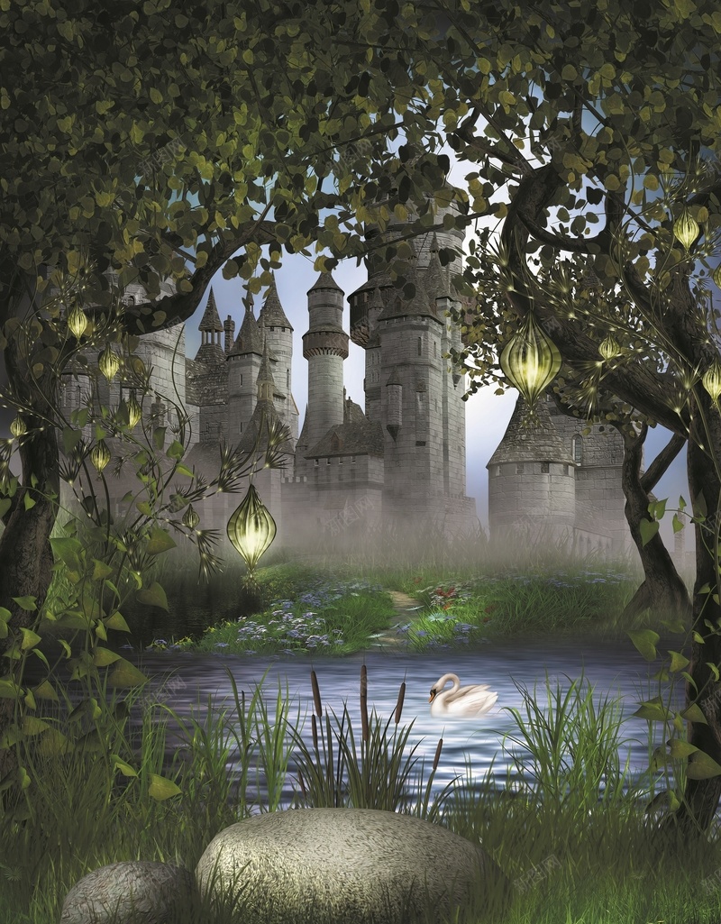 格林童话城堡卡通背景jpg设计背景_88icon https://88icon.com 卡通 城堡 格林童话 梦幻 浪漫