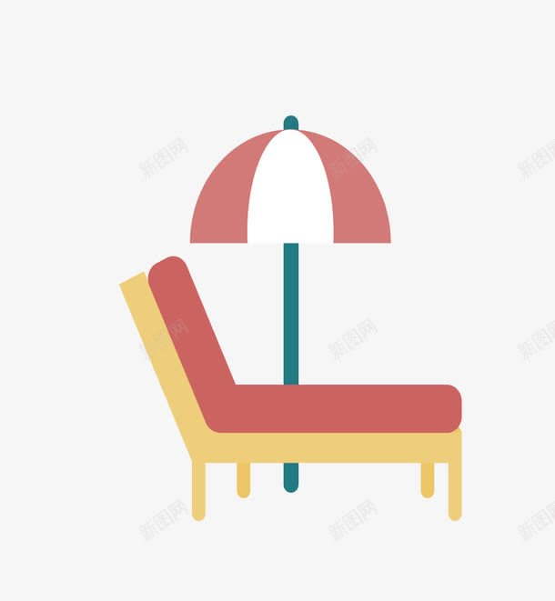 躺椅png免抠素材_88icon https://88icon.com 太阳伞 沙滩 矢量躺椅 躺椅