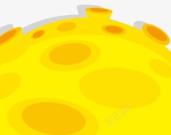 黄色卡通月球表面素材