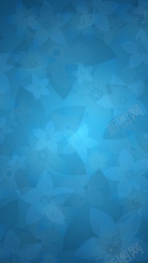 蓝色花朵图案底纹H5背景背景
