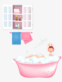 小女孩洗澡素材