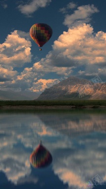 飞行的热气球H5背景背景