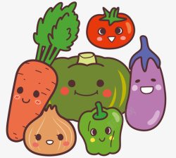 表情蔬菜手绘可爱的蔬菜表情高清图片
