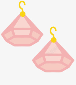 锥形宝石粉色锥形卡通耳环高清图片