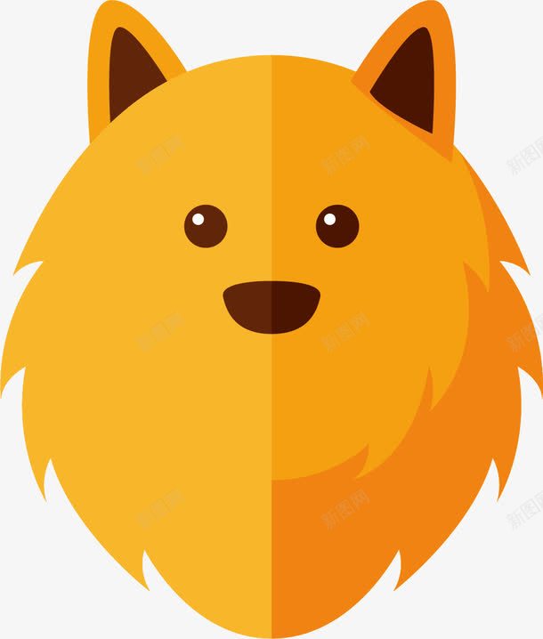 黄色狐狸犬狗头png免抠素材_88icon https://88icon.com 扁平风格 手绘狗头 狐狸犬 狗头矢量图 矢量狗头 黄色 黄色狗头