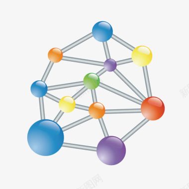 科技显示器分子骨架图标图标