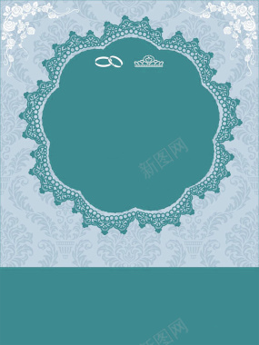 绿色欧式花纹婚礼邀请卡背景背景
