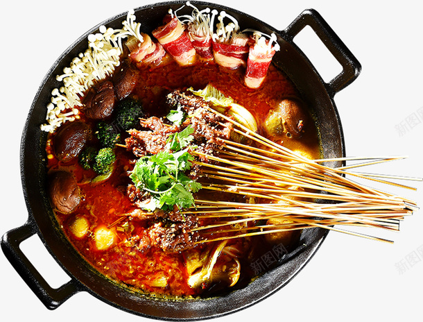 串串香钵钵鸡png免抠素材_88icon https://88icon.com 串串香 冷锅串串 小串 火锅 火锅串串 牛肉 羊肉卷 钵钵鸡
