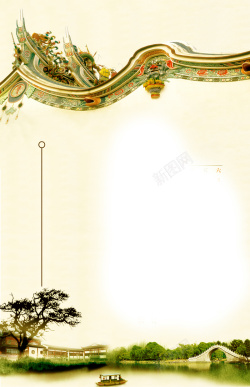 西湖海报背景中国风西湖风光背景素材高清图片