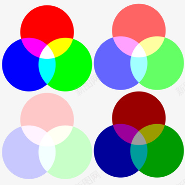 多色混合图标RGB色彩混合图标图标