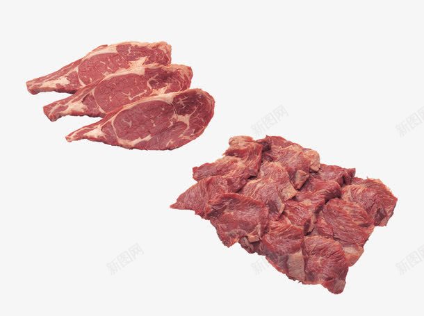 里脊肉片与肉块psd免抠素材_88icon https://88icon.com 猪肉 生肉 红肉 美味 营养 食物PNG素材
