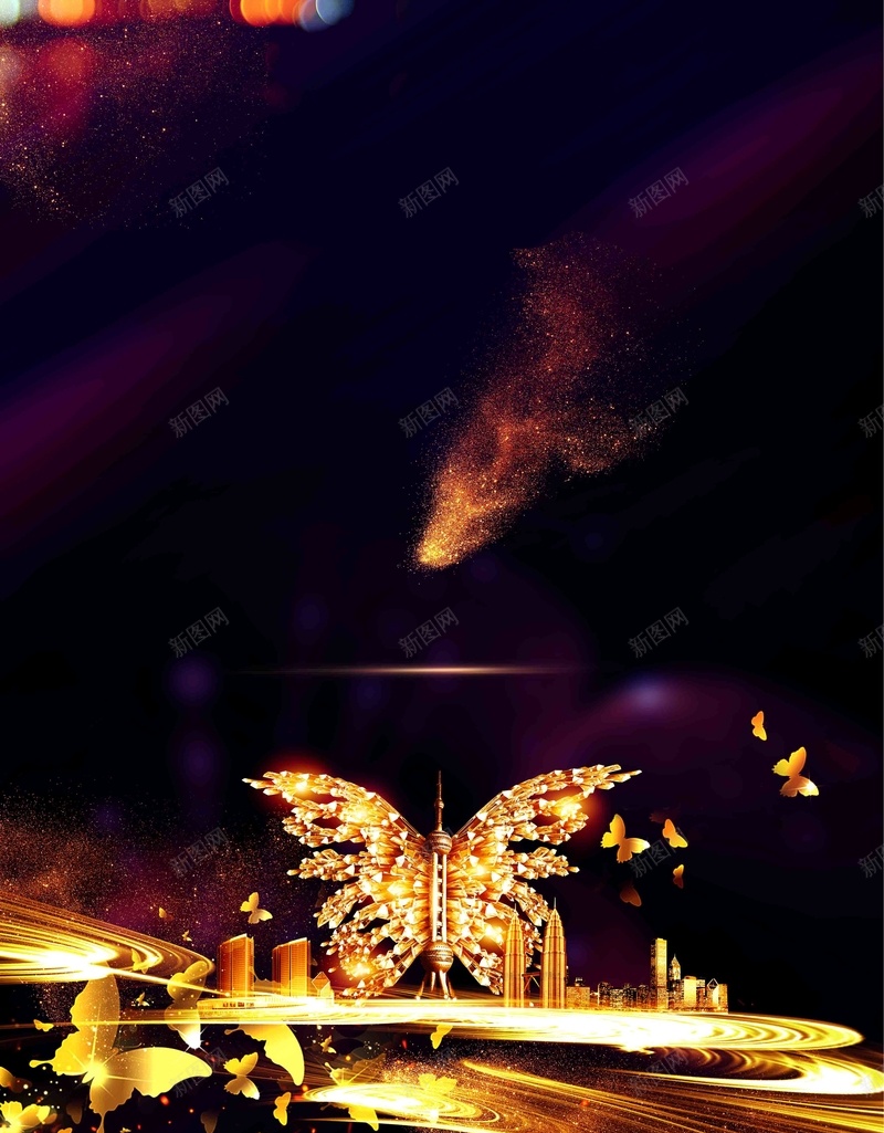 炫酷金色大气房地产海报psd设计背景_88icon https://88icon.com 商业地产 地产海报 房地产广告 新中式地产 洋房 海景房 盛大开盘 花园别墅 豪宅 高档 高端地产