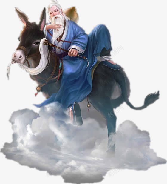张果老古风手绘png免抠素材_88icon https://88icon.com 古风 张果老 手绘