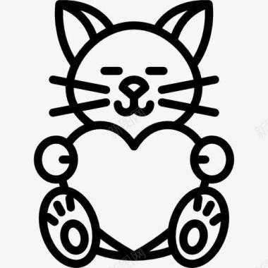 猫免扣猫的心图标图标