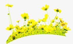 黄色夏季环保装饰花朵素材