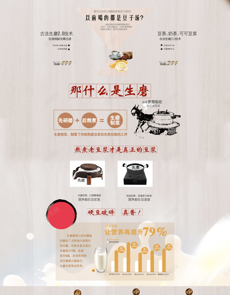 中国风复古豆浆机店铺首页jpg设计背景_88icon https://88icon.com 中国风背景 水墨背景 复古背景 豆浆机 黄豆 食品促销 家电数码 电器 淘宝 店铺背景 首页