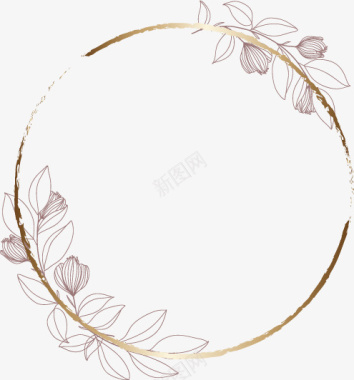 复古风婚礼logo素材婚礼LOGO花环叶子图标图标